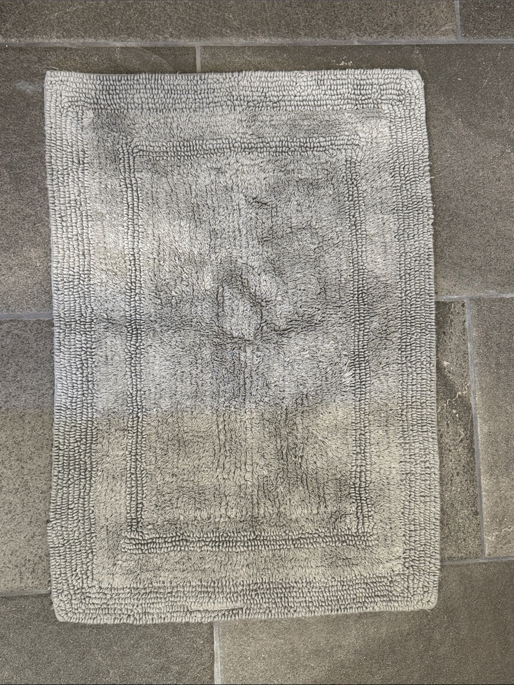 Laura Ashley Light Gray Reversible Cotton Bath Rug (Size 17" x 24")